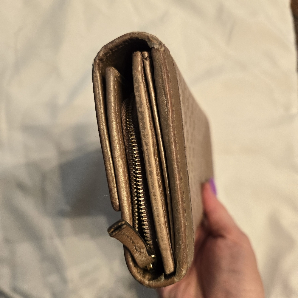 Gucci Metallic Brown Gold Taupe GG Continental Wallet - Picture 4 of 10